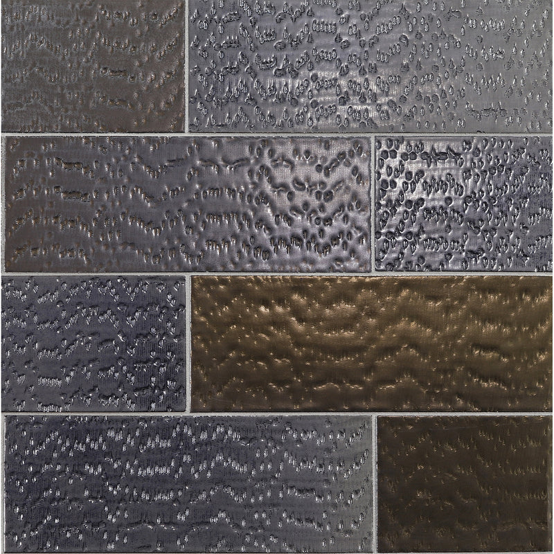 SHINJU MIRAI: Pacific Pianola Rectangle Field Tile (3 1/2"x9 1/2" | glossy)