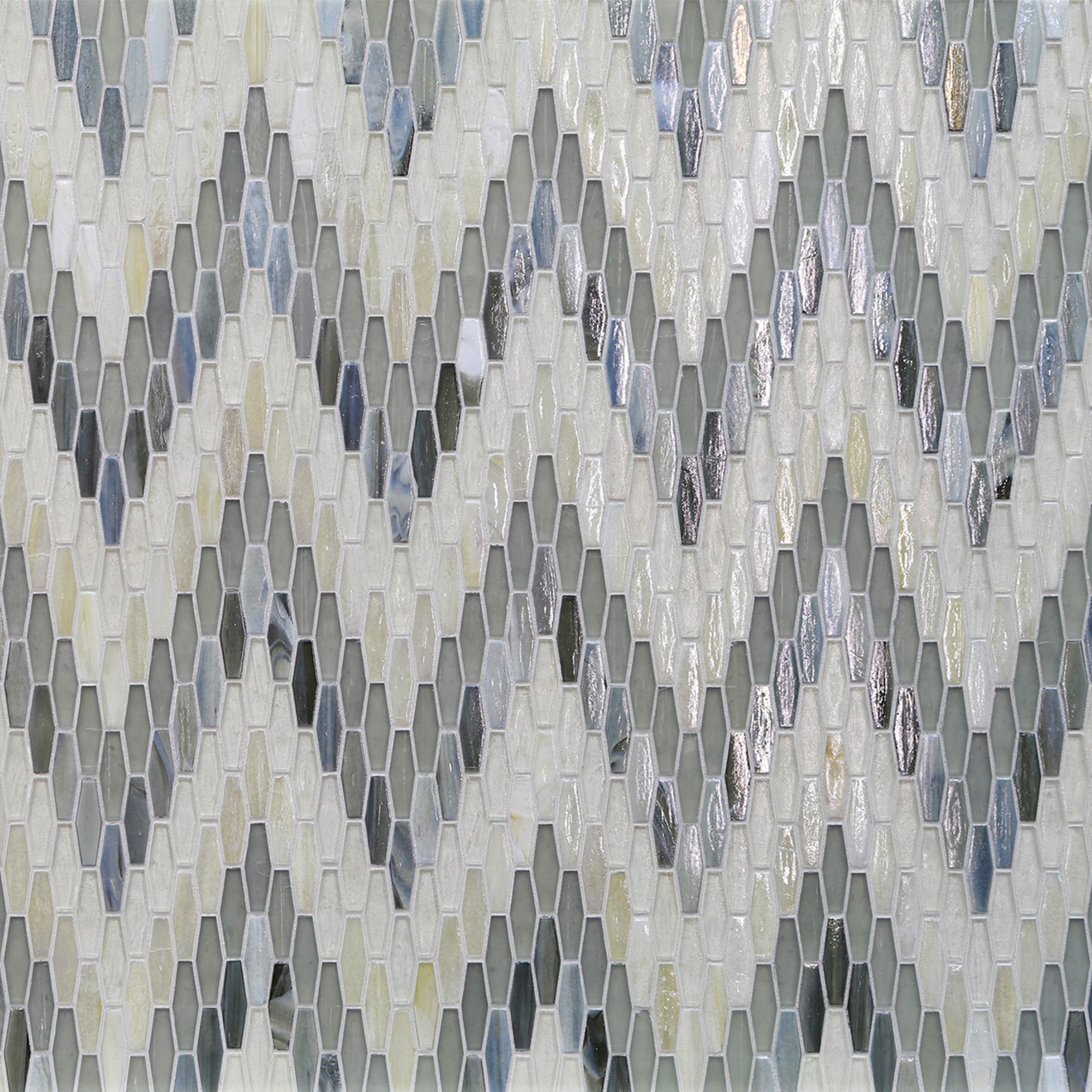 TEXTILE: Flannel Bargello Elongated Hexagon Field Mosaic (7.96"x11.50" | mixed)