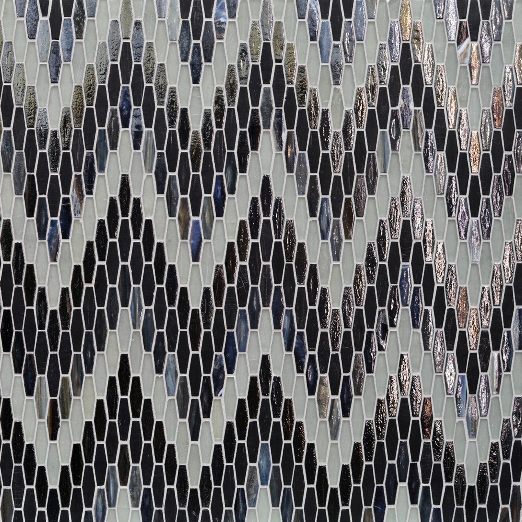 TEXTILE: Lunar Eclipse Bargello Elongated Hexagon Field Mosaic (7.96"x11.50" | mixed)