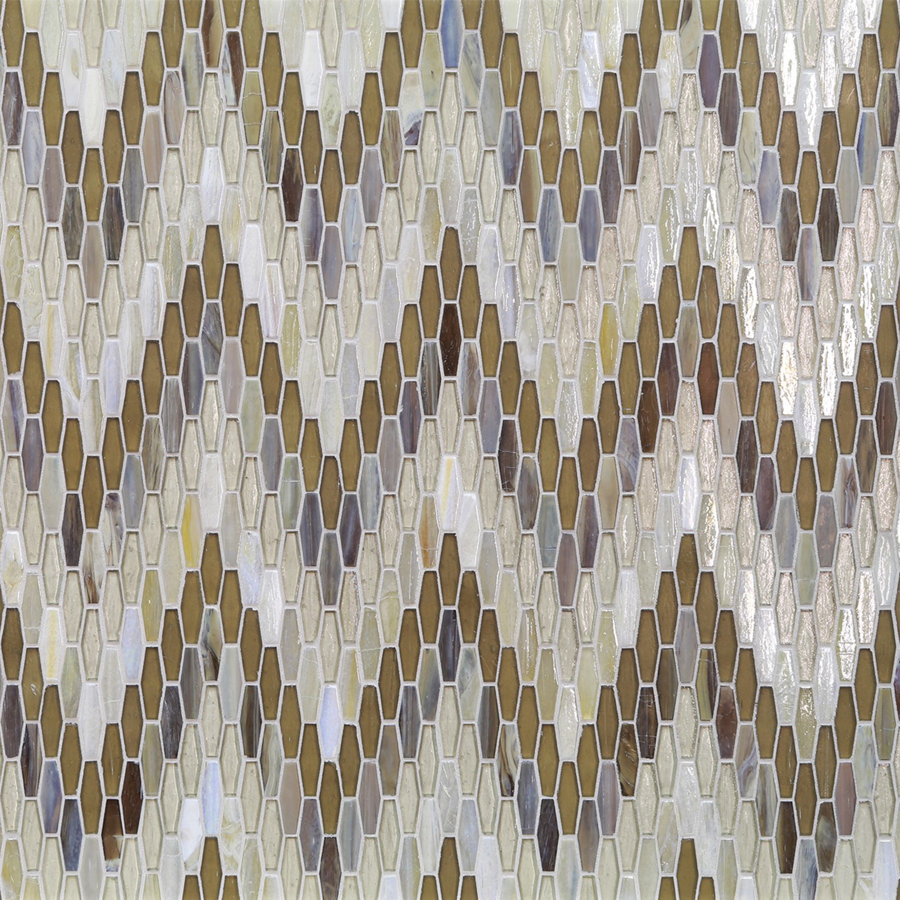 TEXTILE: Mica Bargello Elongated Hexagon Field Mosaic (7.96"x11.50" | mixed)