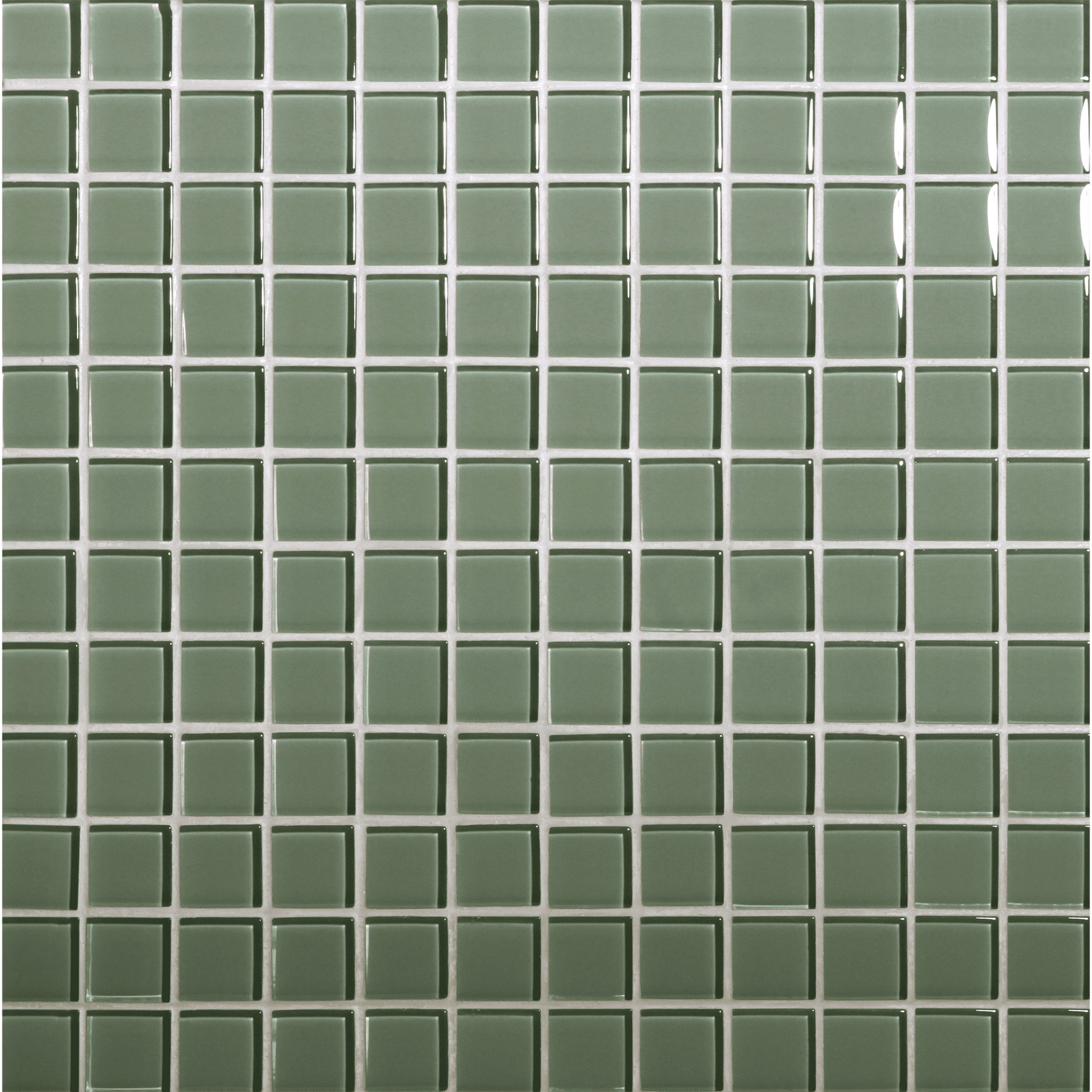 TOMEI: Silver Green 1"x1" Straight Stack Field Mosaic (12.57"x12.57" | natural)