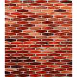 TOZEN: Marrakech Red Martini Elongated Hexagon Field Mosaic (11.96"x12.58" | natural)