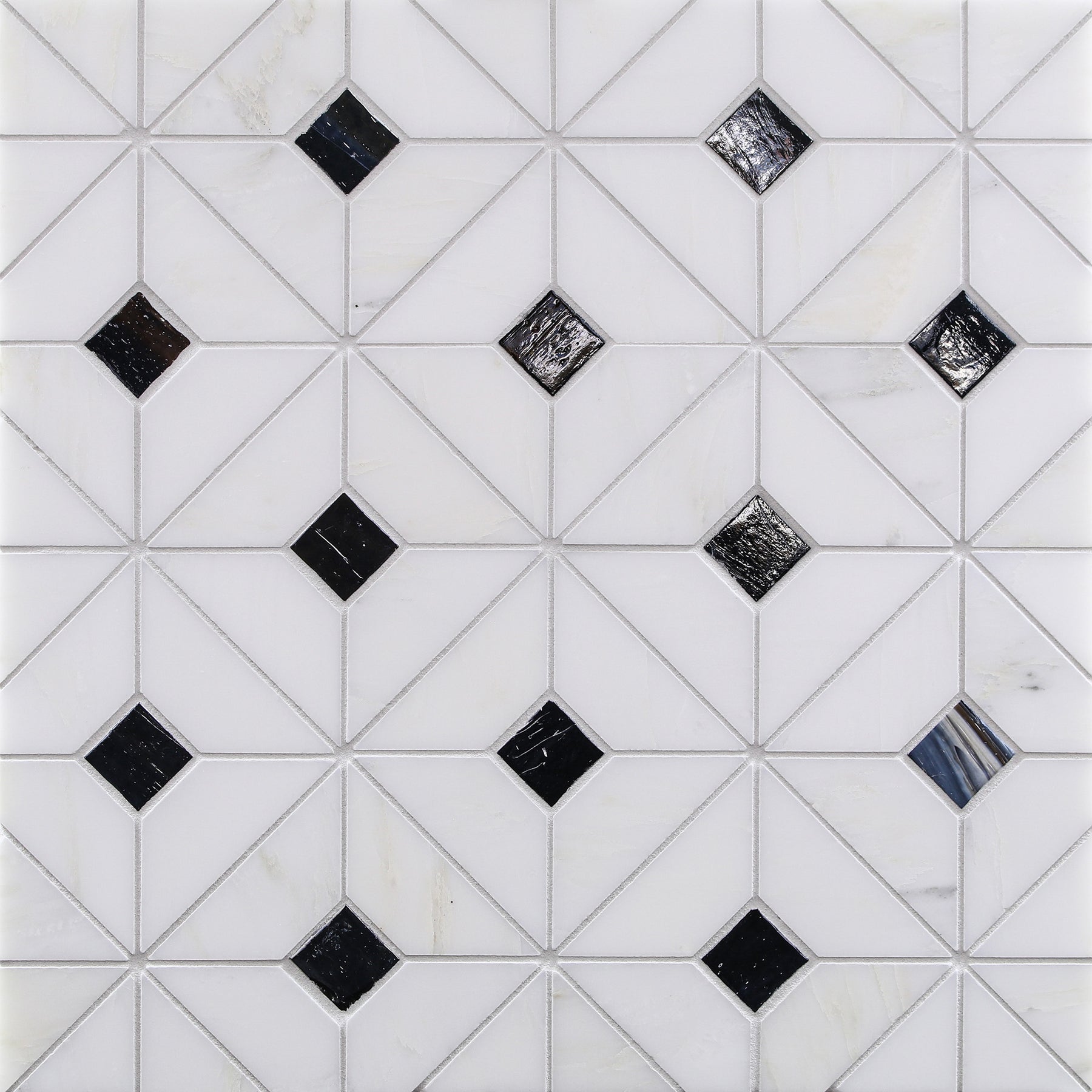 VESUVIO: Night And Day Quilt Lattice Field Mosaic (9.76"x9.76" | multi)