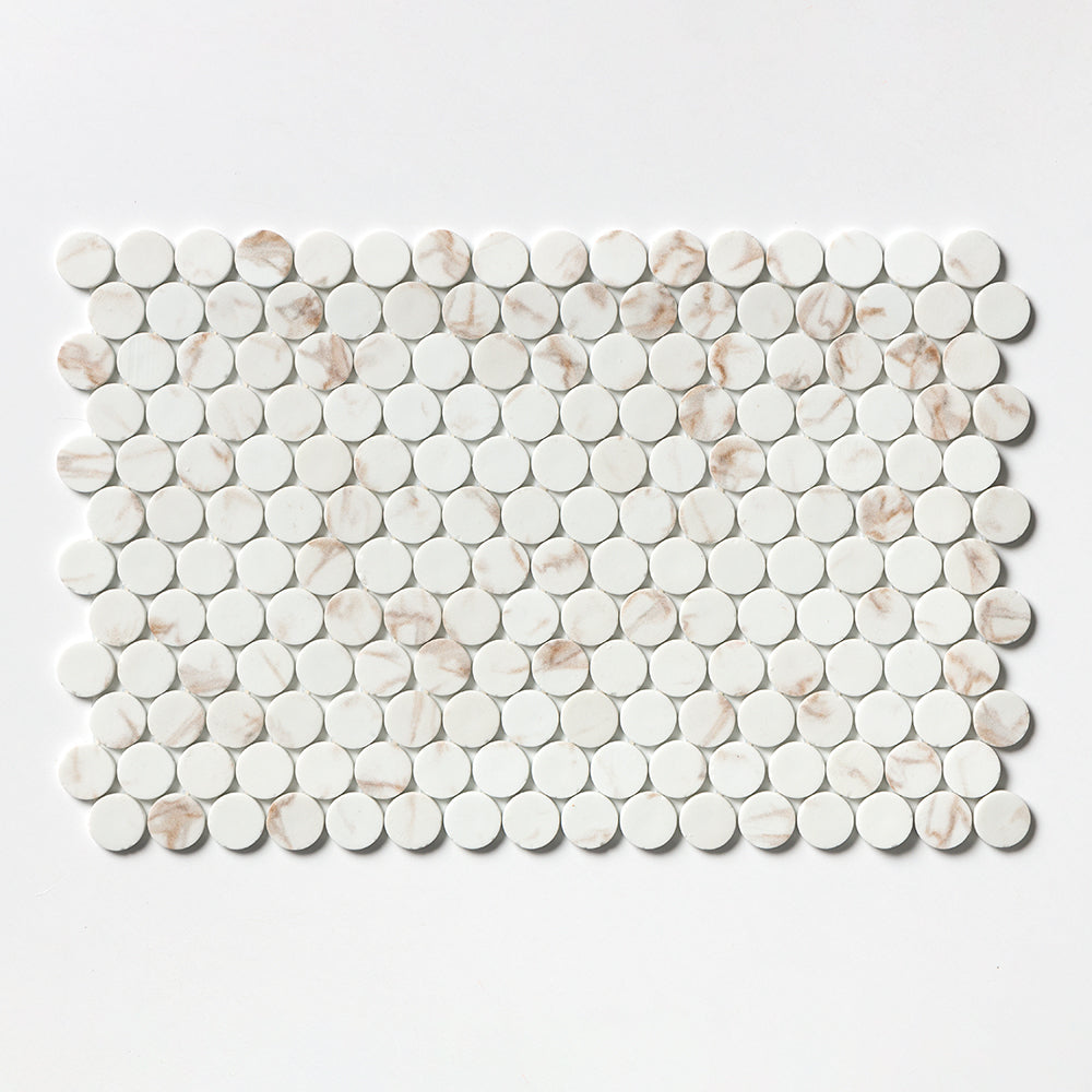 Sabbia Matte Round Recycled Glass Mosaics 12 13/16Γ20 1/4
