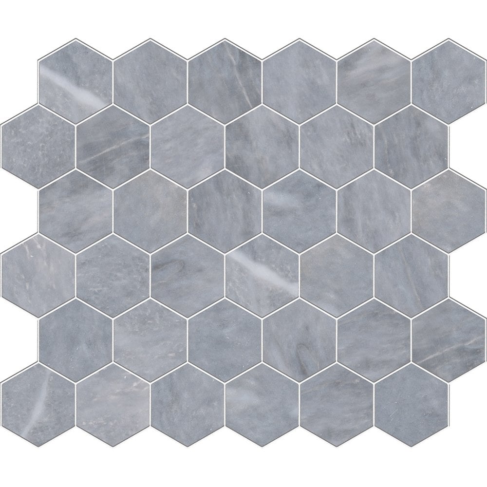 Allure Light Honed Hexagon Marble Mosaic 10 3/8×12 Image