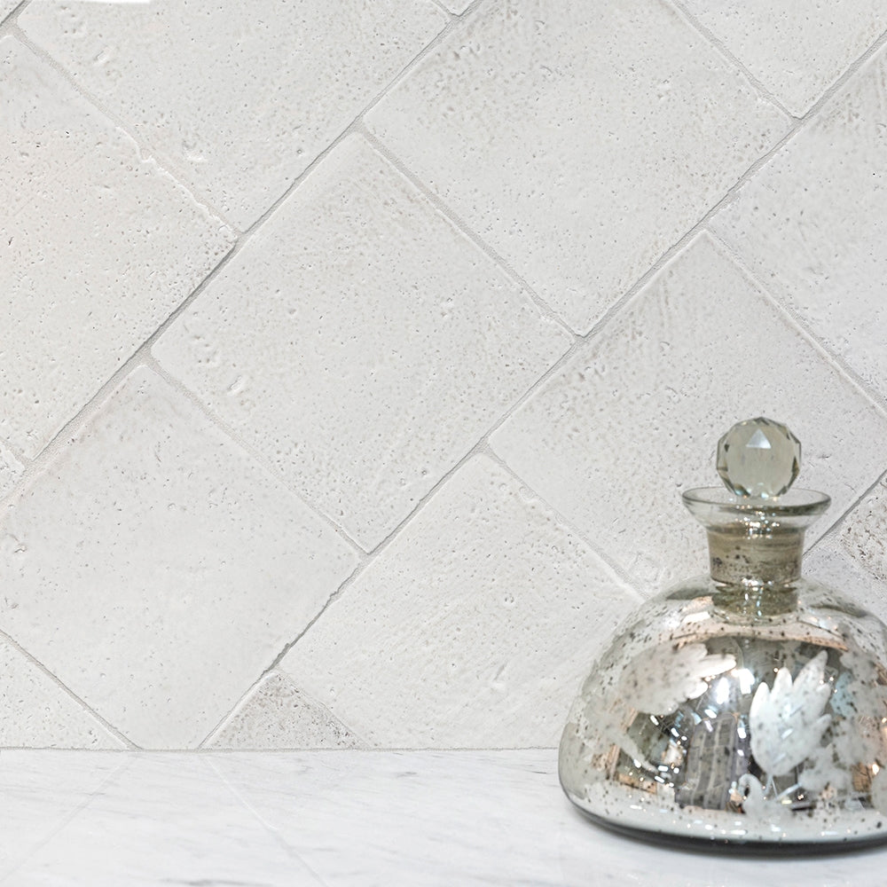 Antique White Square 1/2 Glazed Terracotta Tiles 6×6