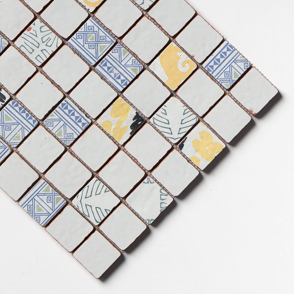 Antiqued Blend Multifinish 2×2 Glazed Terracotta Mosaics 12×12 (MS80029)
