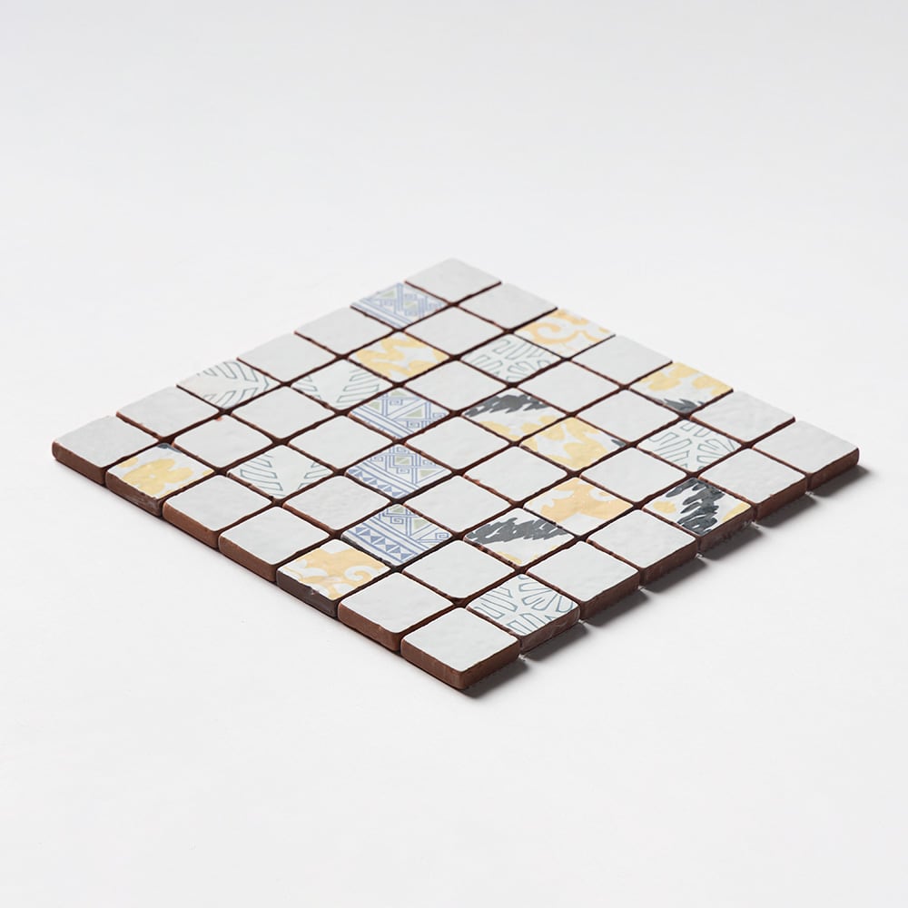 Antiqued Blend Multifinish 2×2 Glazed Terracotta Mosaics 12×12 (MS80029)