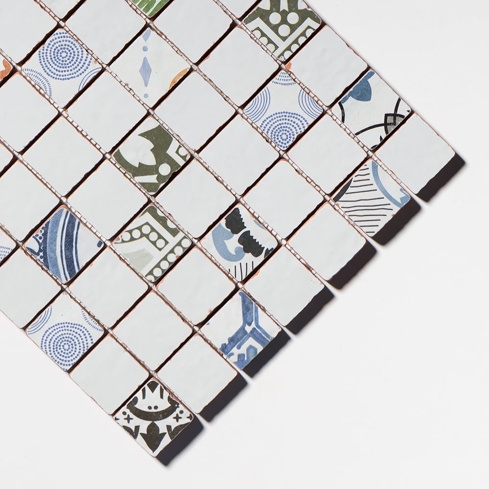 Antiqued Blend Multifinish 2×2 Glazed Terracotta Mosaics 12×12 (MS80028)