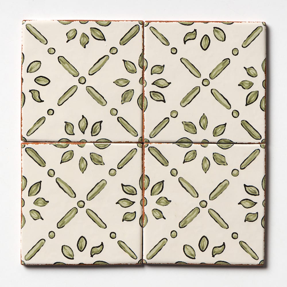 ARCADIA: Abode Glazed Terracotta Deco Field Tile (6"x6"x3/8 | matte)