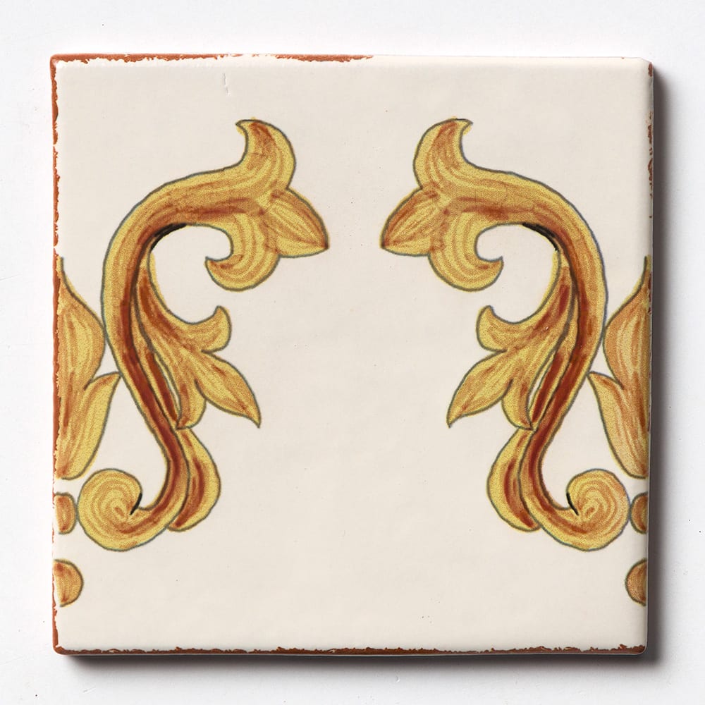 ARCADIA: Leif Glazed Terracotta Deco Field Tile (6"x6"x3/8 | matte)