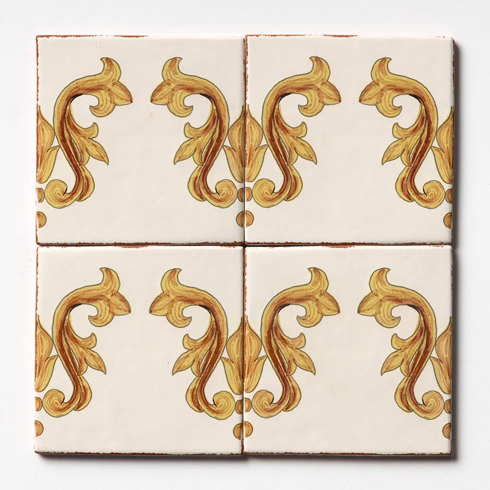 ARCADIA: Leif Glazed Terracotta Deco Field Tile (6"x6"x3/8 | matte)