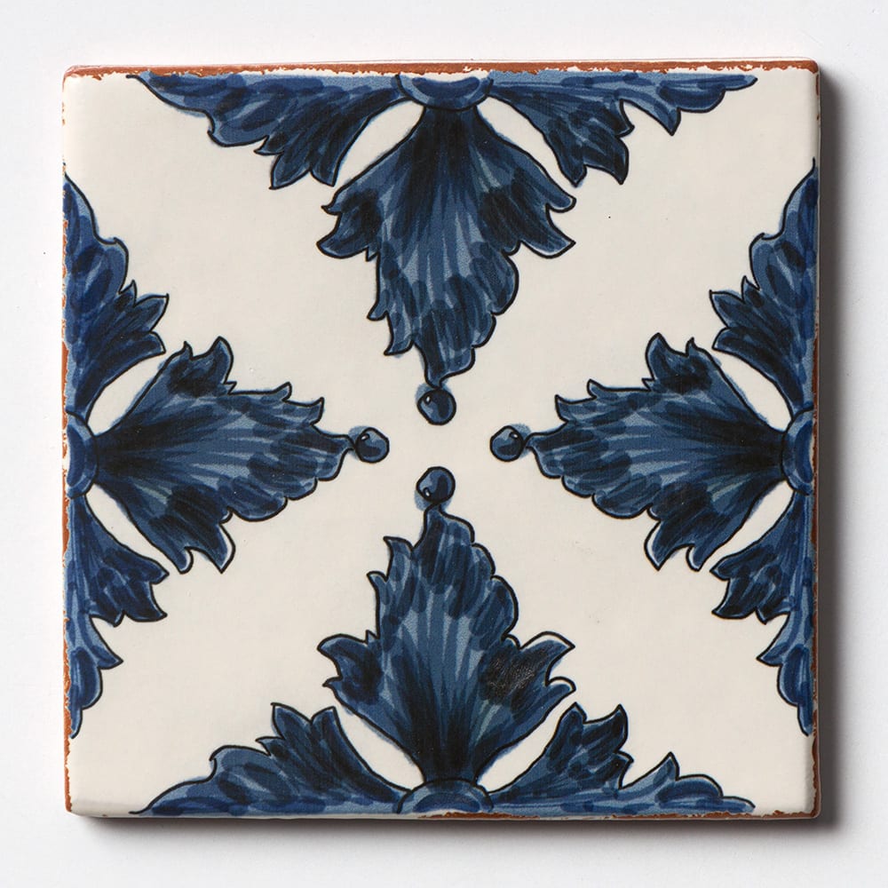 ARCADIA: Notch Glazed Terracotta Deco Field Tile (6"x6"x3/8 | matte)