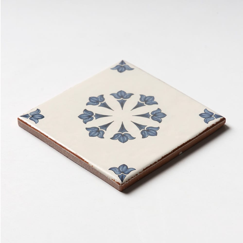 ARCADIA: Rosebud Glazed Terracotta Deco Field Tile (6"x6"x3/8 | matte)