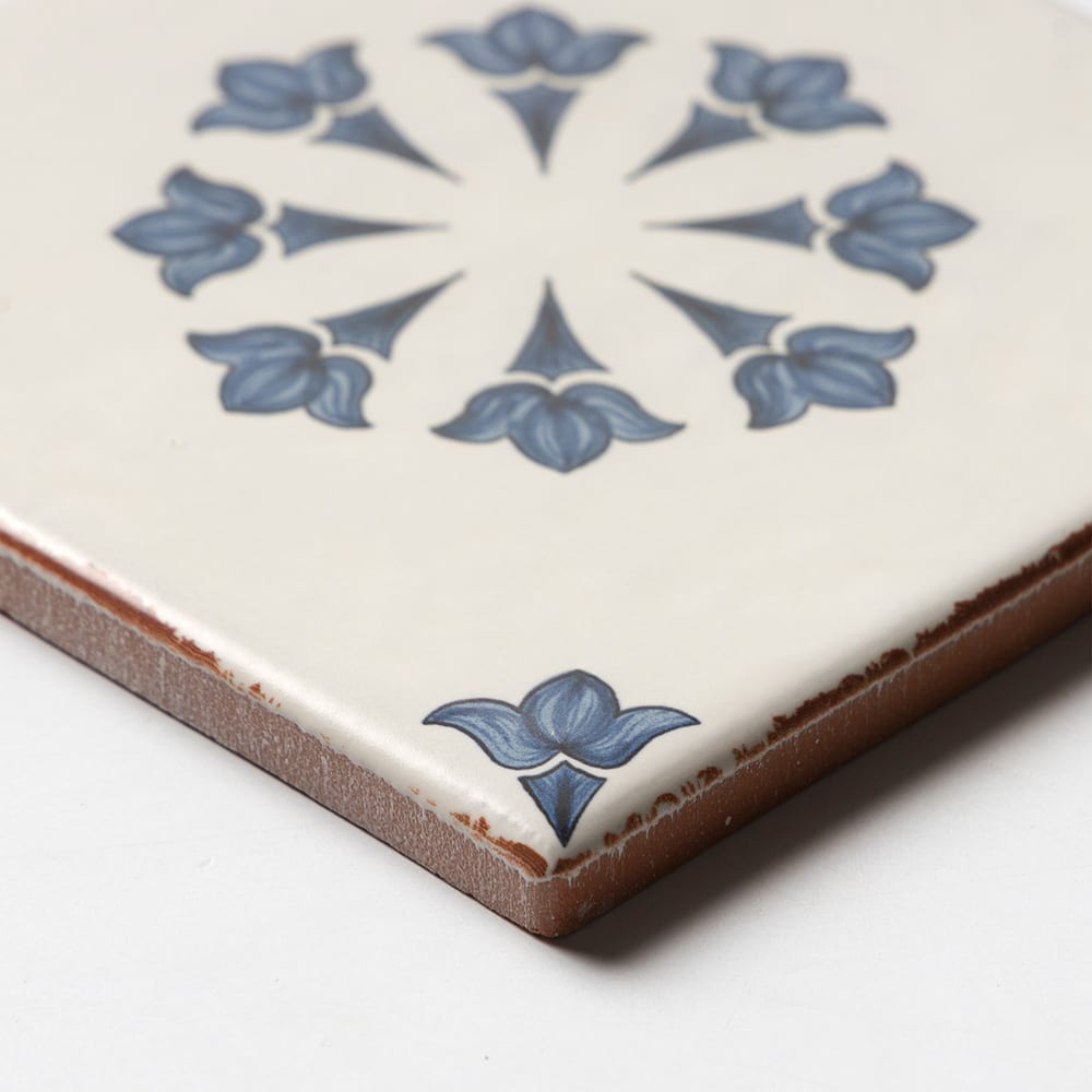 ARCADIA: Rosebud Glazed Terracotta Deco Field Tile (6"x6"x3/8 | matte)