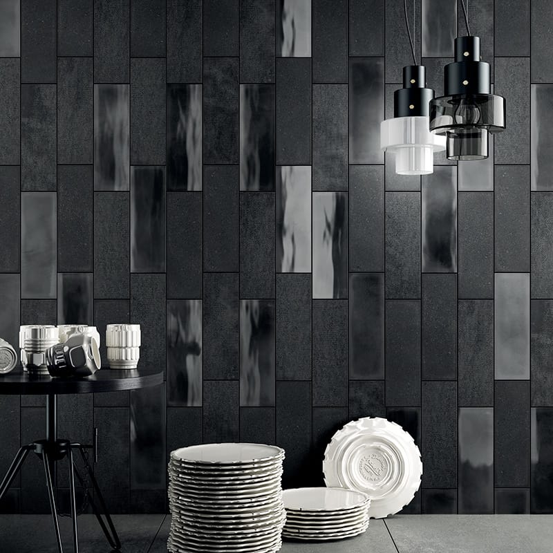 Army Black Glazed Ceramic Wall Decos 4×12 (WIS12377)