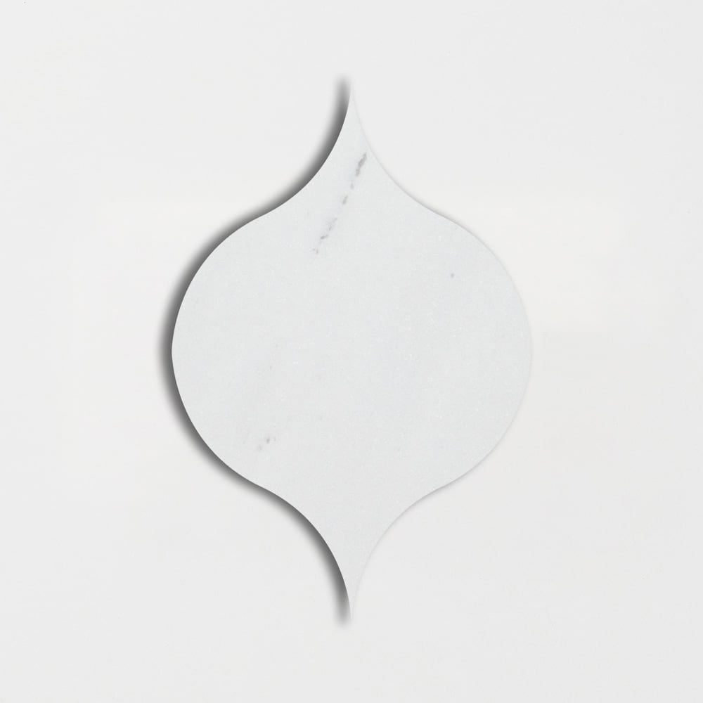 Winter Leaf Aspen White Honed Marble Waterjet Decos 4 7/8Γ6 13/16 Image