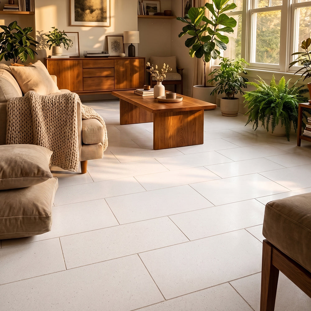 Aspen White Honed Marble Tiles 12×24 (TL18807)