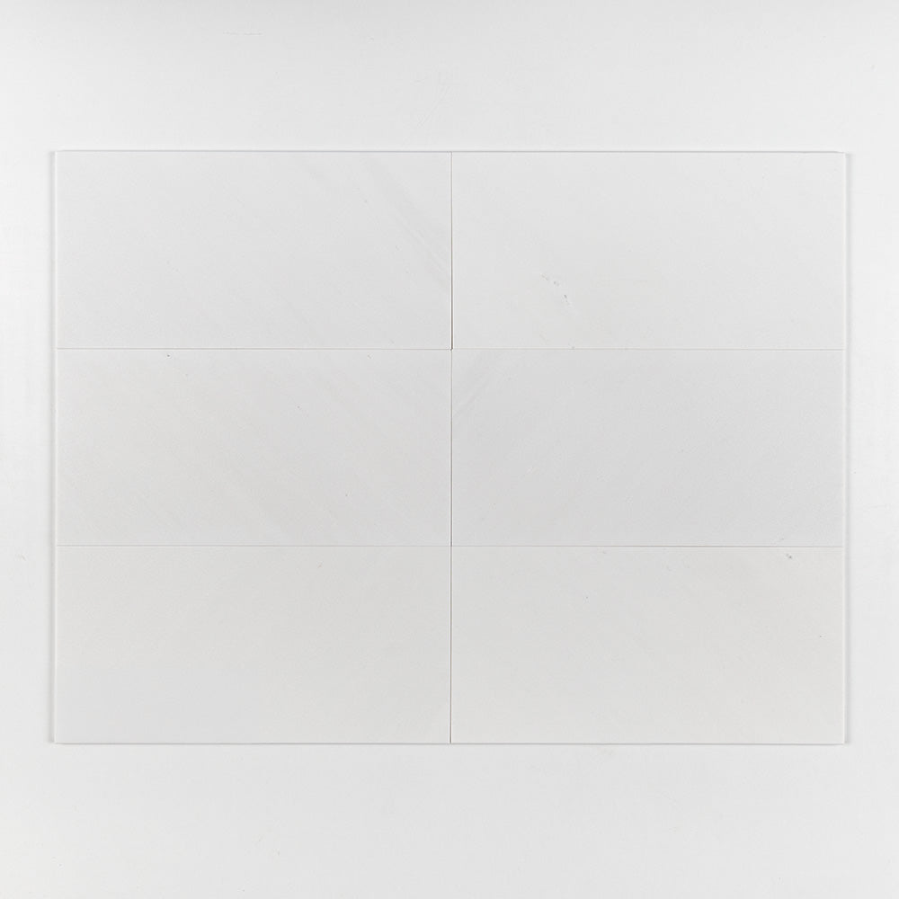 Marble Systems Aspen White Honed Marble Aspen White matte marble tile pattern swatch — available at Surface Group