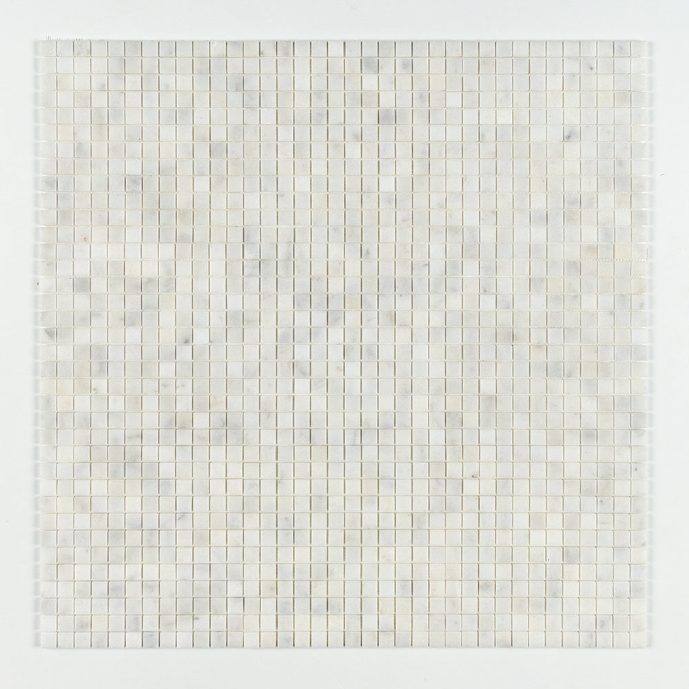 Marble Systems Avalon Marble Arctic White Avalon glossy marble tile pattern swatch — available at Surface Group