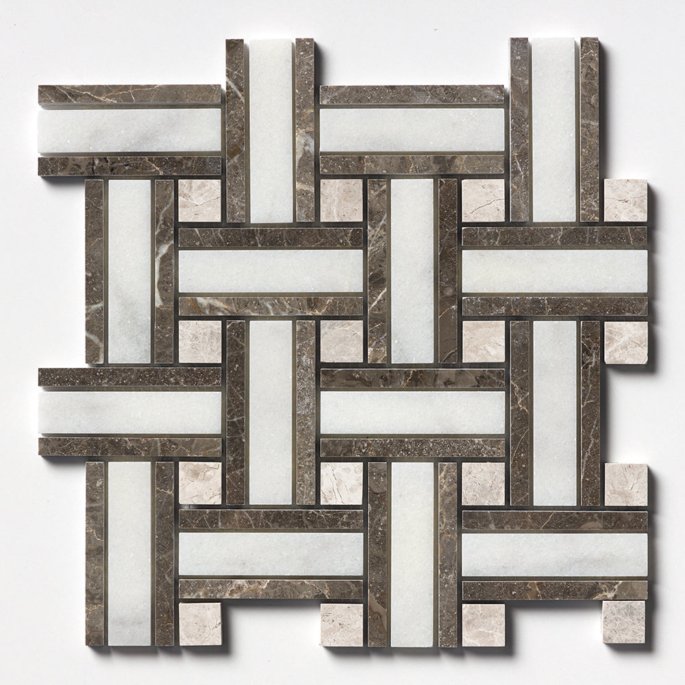 Avalon Polished Lattice Marble Mosaic 12×12 Image