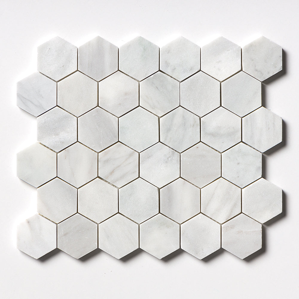 Avenza Honed Hexagon Marble Mosaic 10 3/8×12 Image
