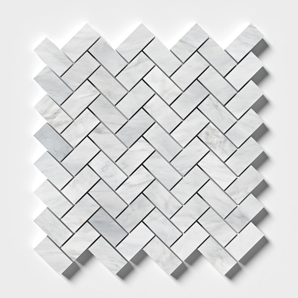 Avenza Honed Herringbone Marble Mosaic 12 1/8×13 3/8 Image