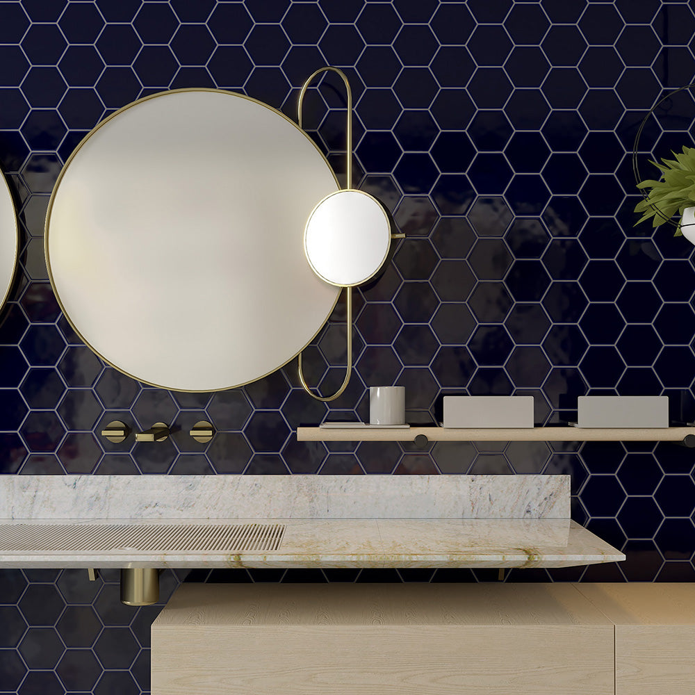 Azul Laguna Glossy Hexagon 4 Ceramic Tile 4×4 (TL91325)