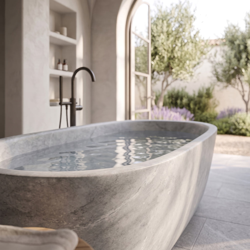 Allure Honed Marble Tub 33 30/64Γ78 47/64 (TUB00001)