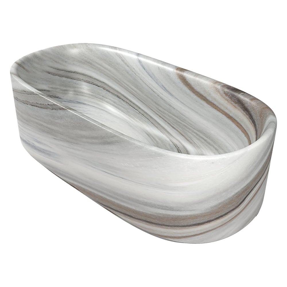Marble Systems Marble Bath Tubs Skyline matte marble tile close-up view — available at Surface Group
