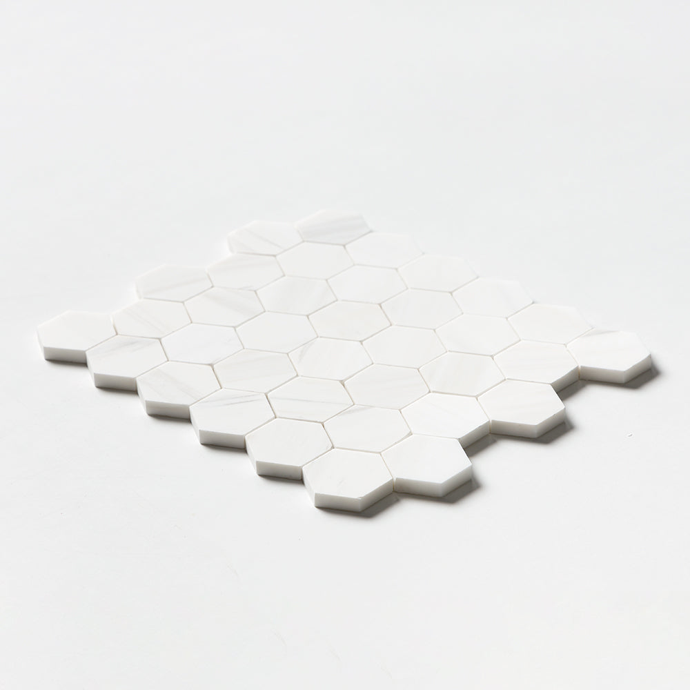 Bianco Dolomiti Classic Honed Hexagon Marble Mosaics 10 3/8Γ12 (MS01645)