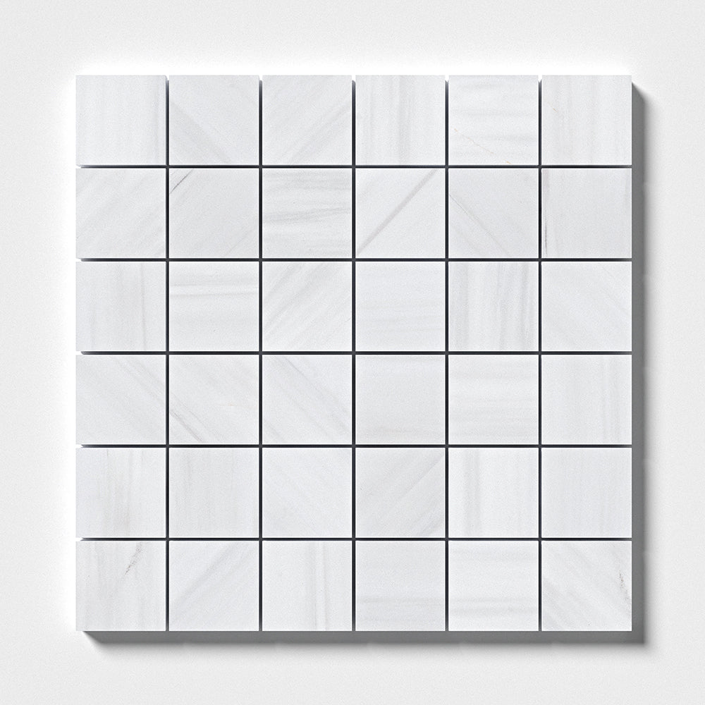 Bianco Dolomiti Classic Honed 2×2 Marble Mosaic 12×12 Image
