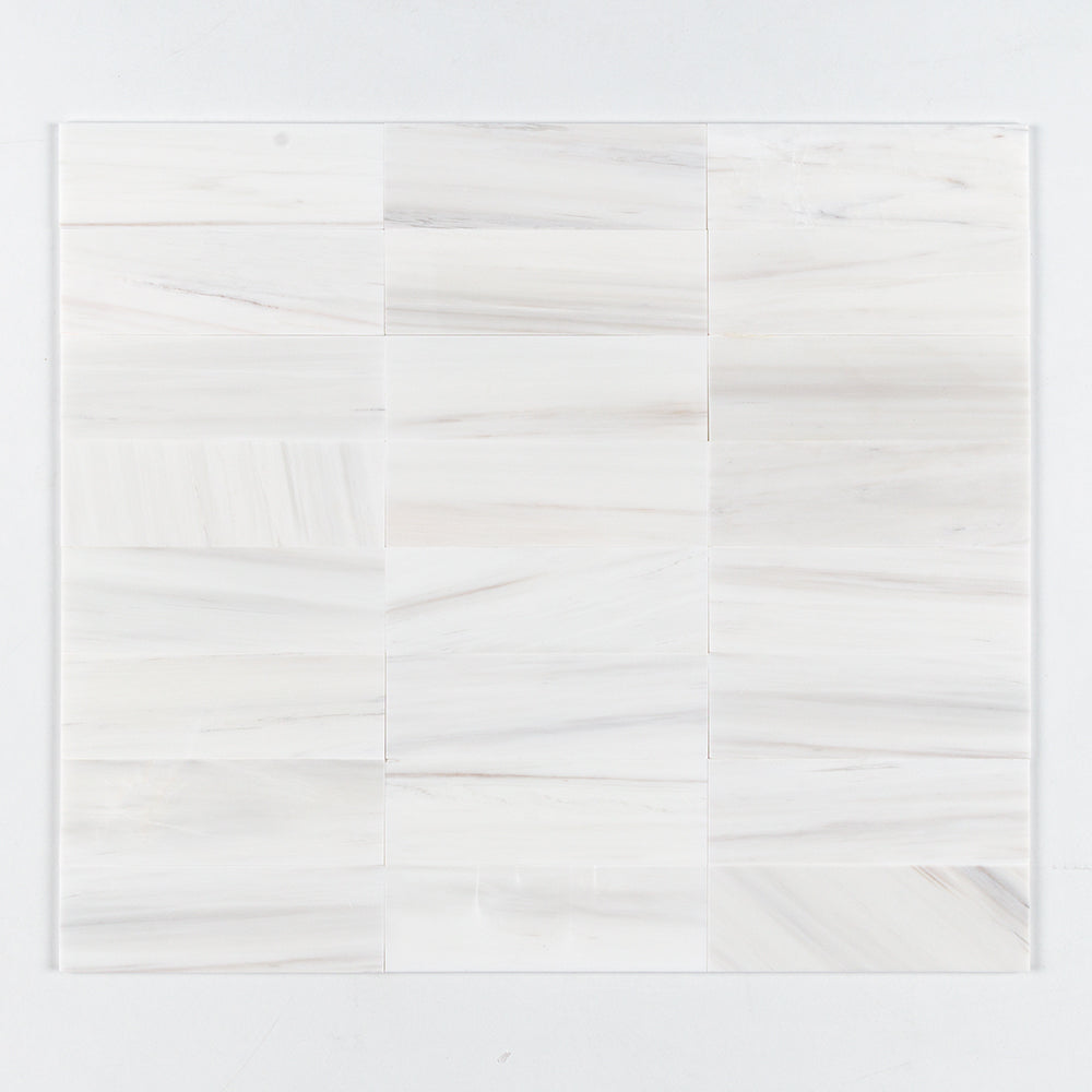 Marble Systems Bianco Dolomiti Classic Honed Marble Bianco Dolomiti Classic matte tile pattern swatch — available at Surface