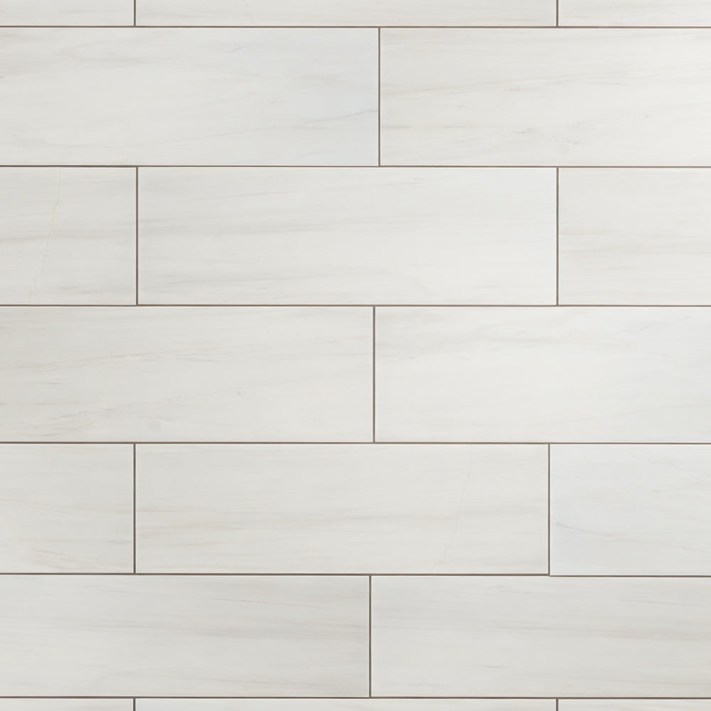 Marble Systems Bianco Dolomiti Classic Polished Marble Bianco Dolomiti Classic glossy tile pattern swatch — available at