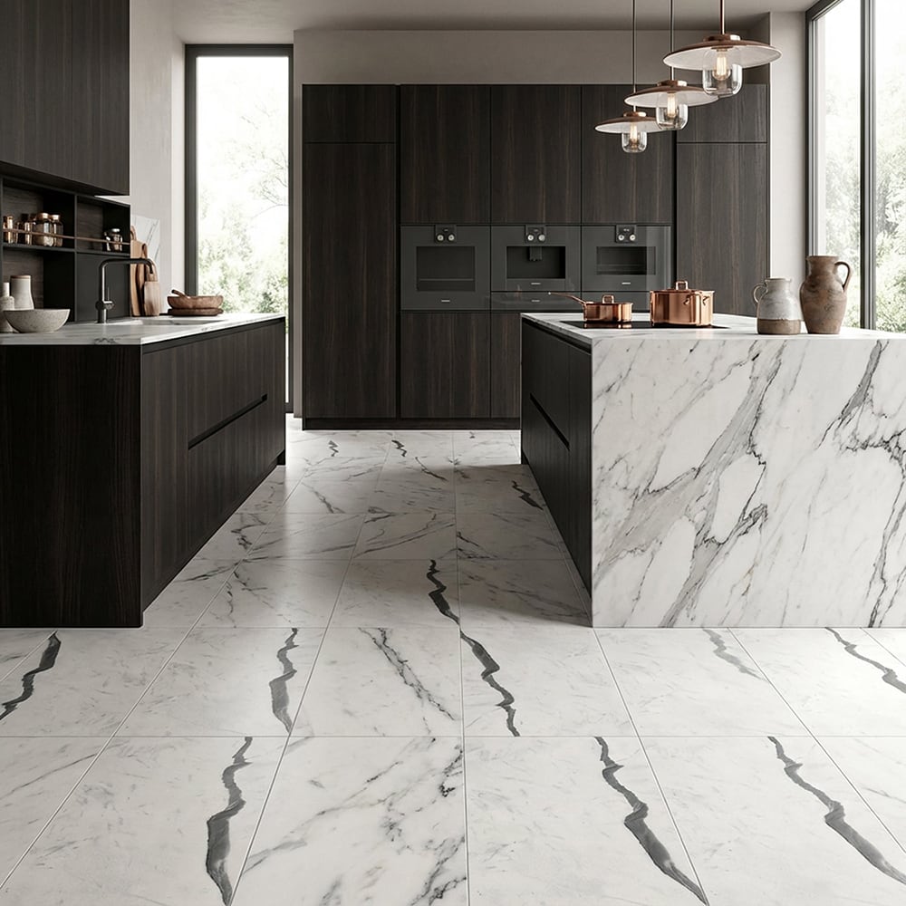 Bianco Statuario Matte Marble Look Porcelain Tiles 12×24 (WLE00136)