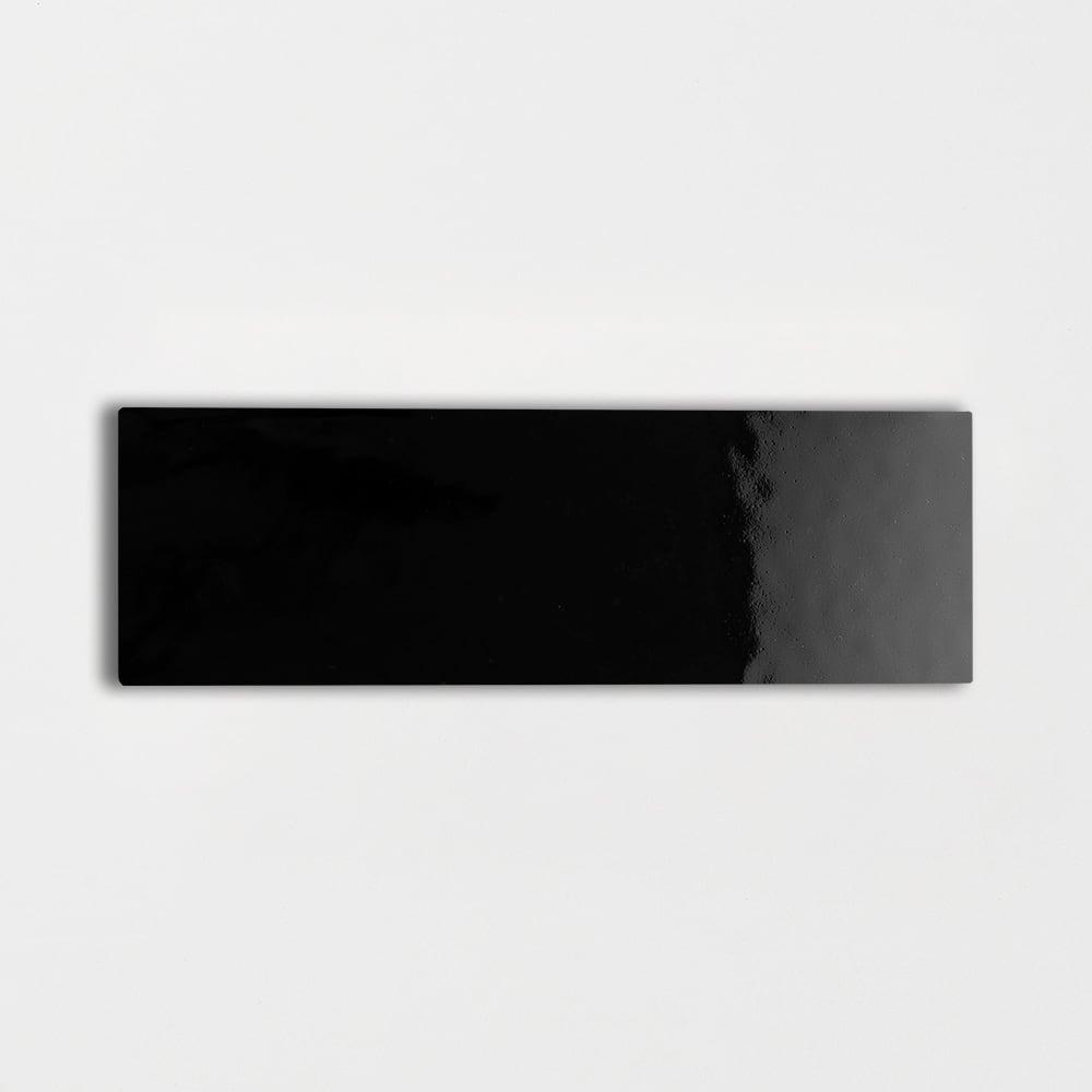 Black Glossy Ceramic Tile 4×12 Image