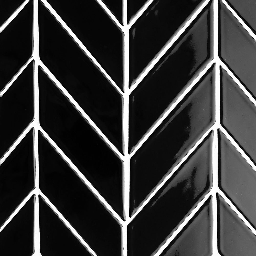 Marble Systems Black glossy ceramic tile pattern swatch — available at Surface Group