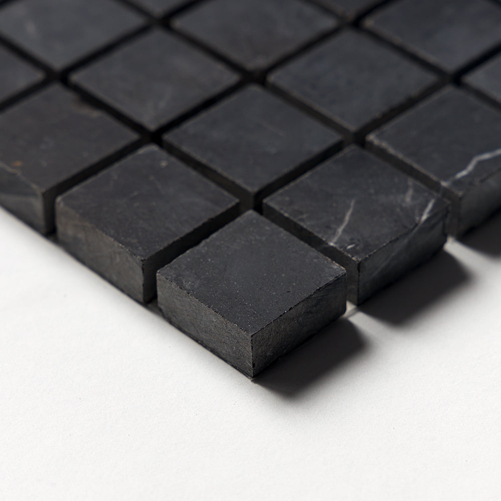 Black Honed 1×1 Marble Mosaics 12×12 (MS90085)