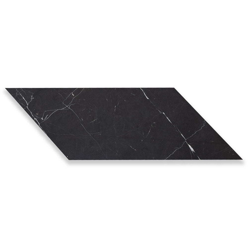 Black Honed Chevron Marble Tiles 5×17