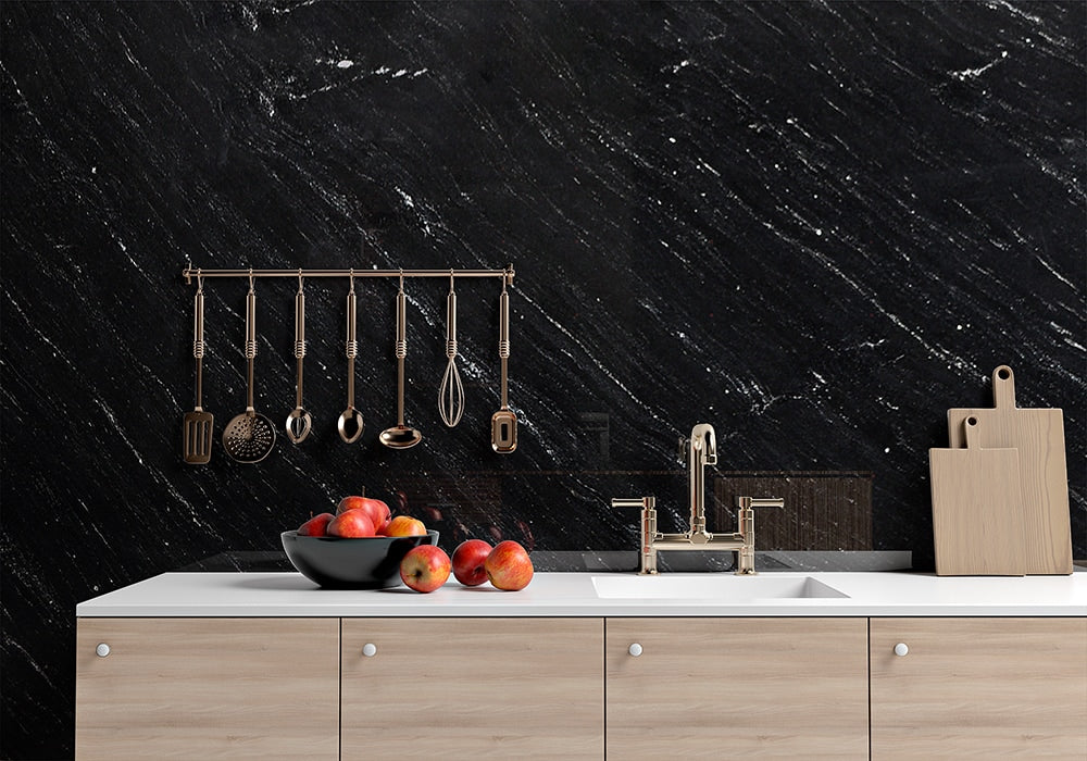 Black Ocean Polished Granite Slab Random 1 1/4 (SL90092)