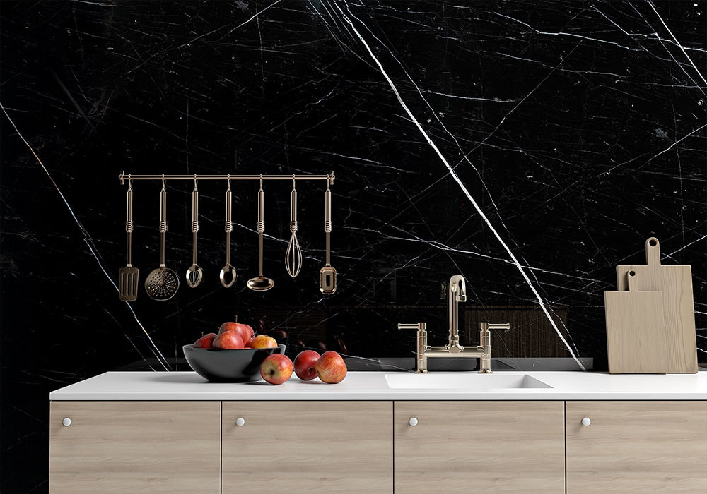 Black Polished Marble Slab Random