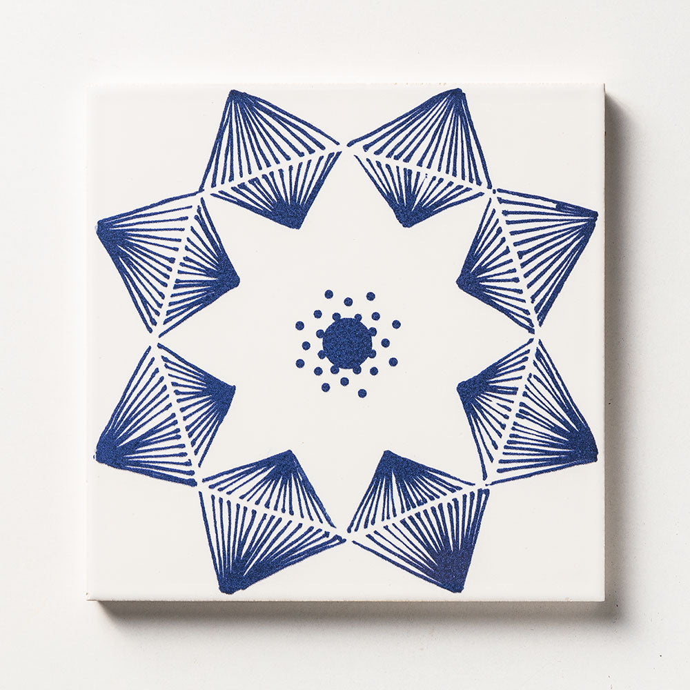 Blue Diamonds Glossy Ceramic Tile 6×6 Image