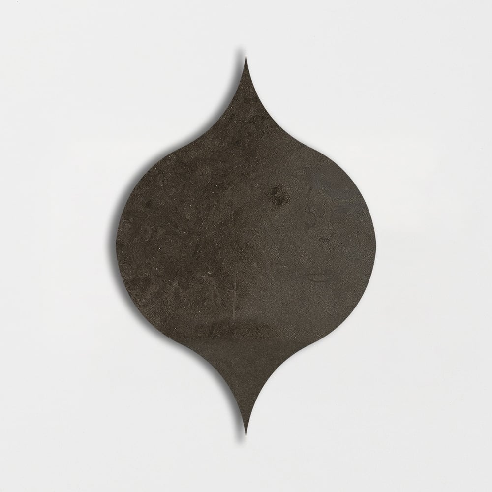 Winter Leaf Bosphorus Honed Limestone Waterjet Decos 4 7/8×6 13/16 Image