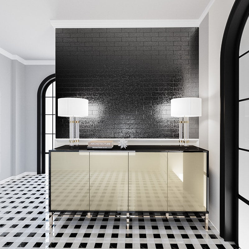 Britannia Light, Snow White, Black Honed 2Γ2 Limestone Mosaic 12Γ12 (MS01715)