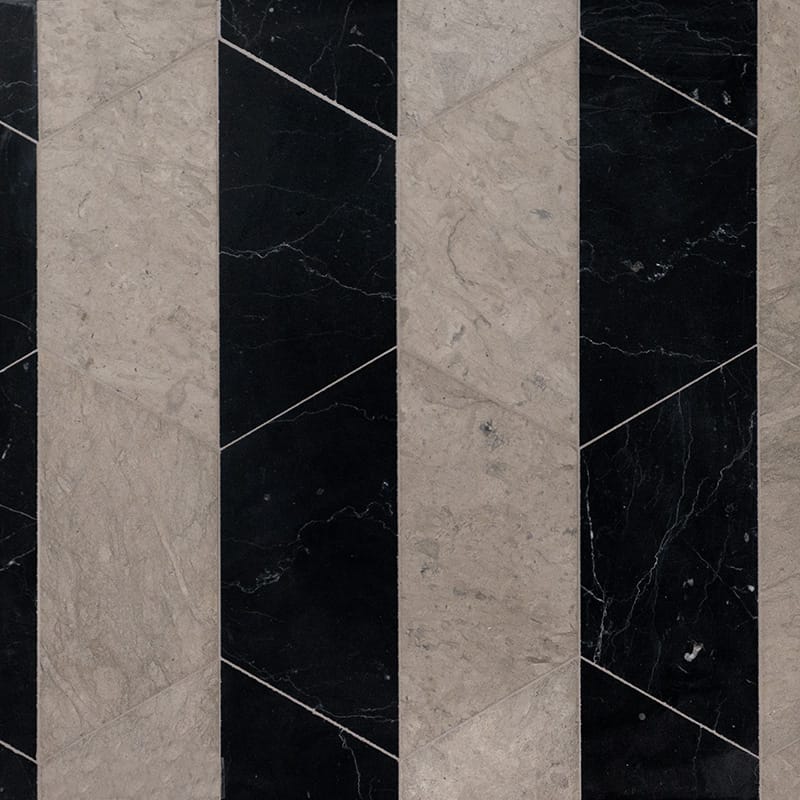 Marble Systems Britannia Limestone Tile Britannia Black Mcm matte limestone tile pattern swatch — available at Surface Group