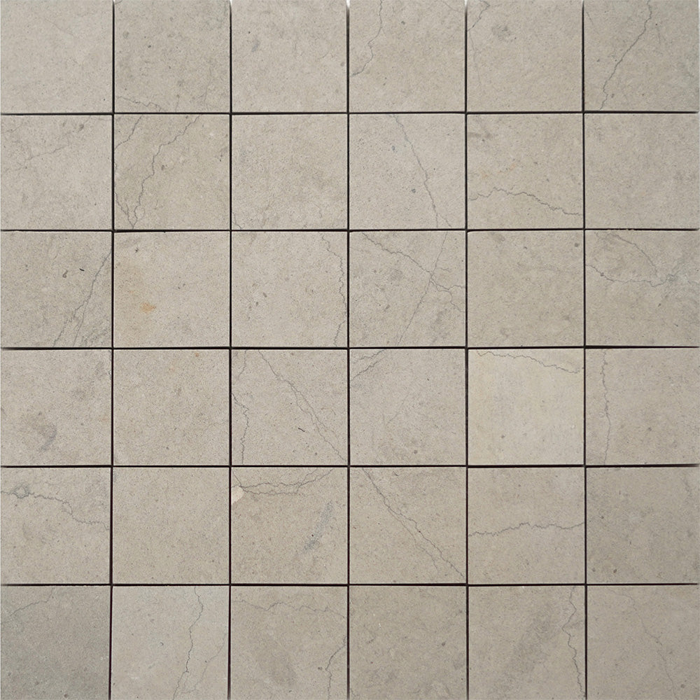 Britannia Light Honed 2×2 Limestone Mosaic 12×12 Image