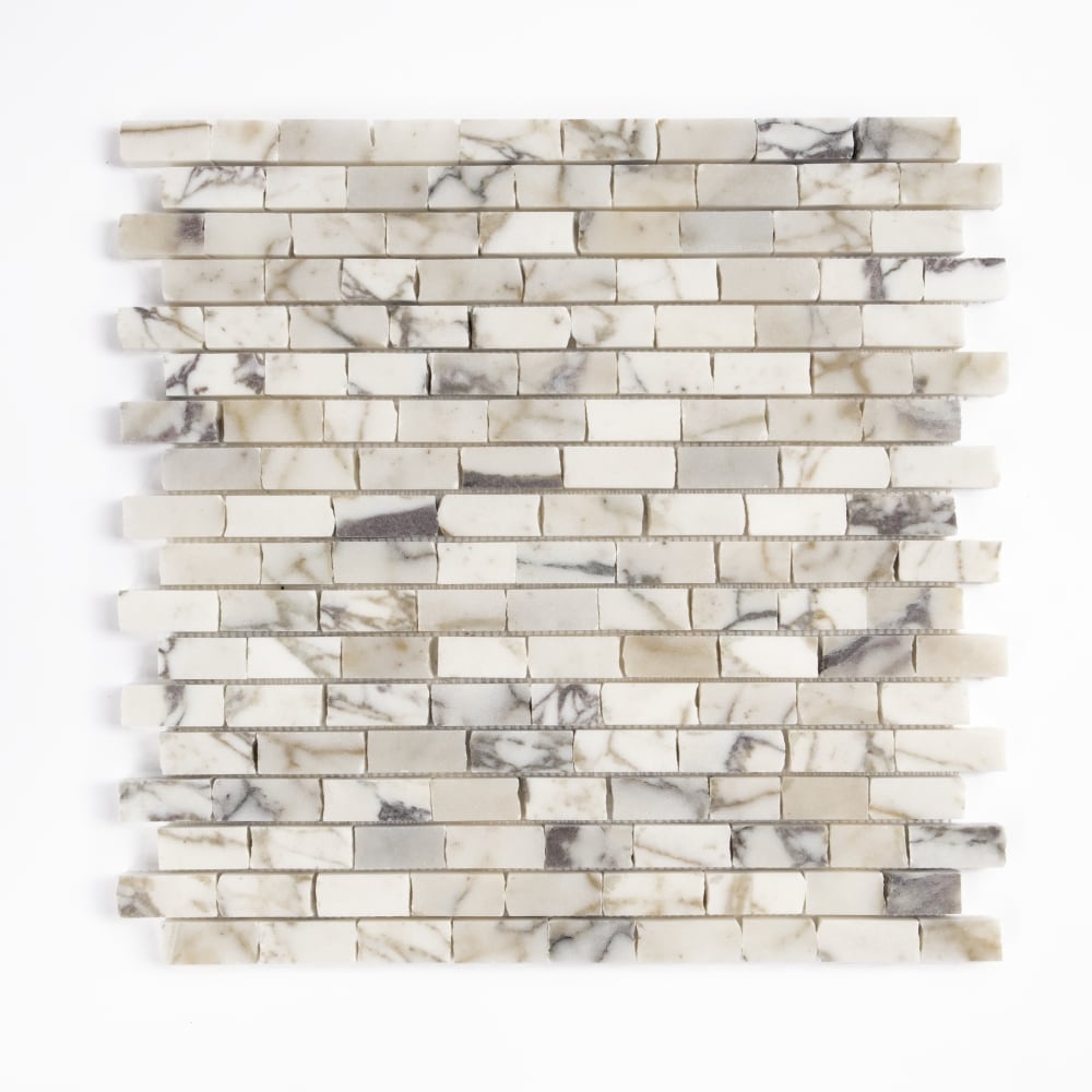 Calacatta Viola Honed Broken Joint Marble Mosaics 11 3/4×12