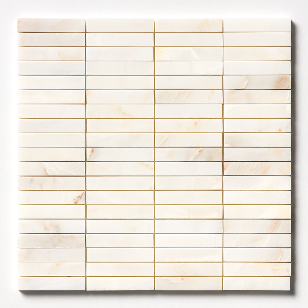 Calacatta Amber Honed 5/8×3 Marble Mosaic 12×12 Image