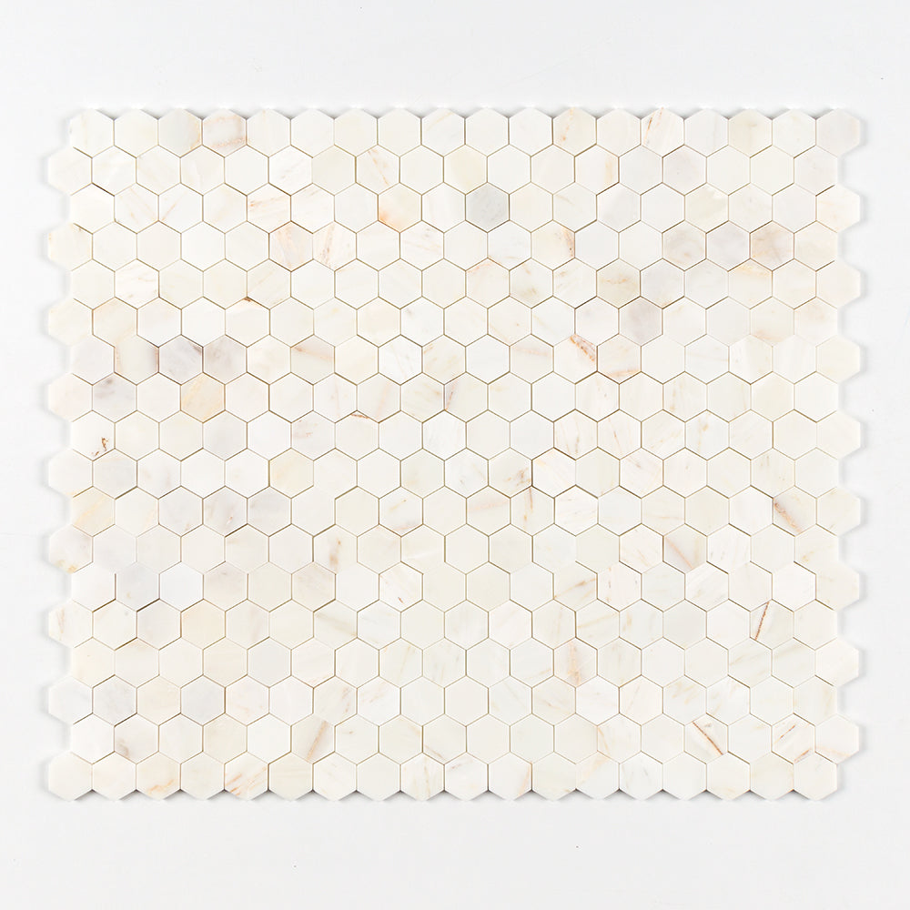 Marble Systems Calacatta Amber Marble Calacatta Amber matte marble tile pattern swatch — available at Surface Group