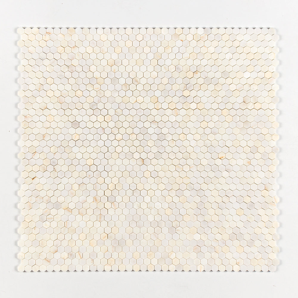 Marble Systems Calacatta Amber Marble Calacatta Amber matte marble tile pattern swatch — available at Surface Group